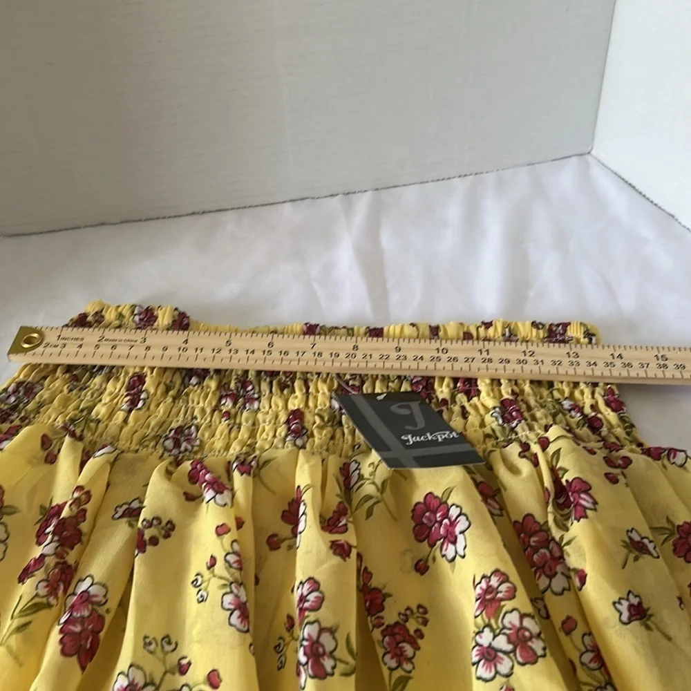Jackpot Yellow Smocked Maxi Skirt Resort Wear
